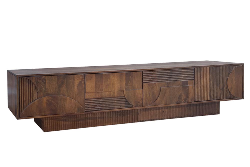 TV-Board ART DECO 200cm 3D Mangoholz braun