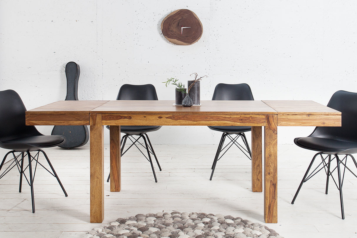 Dining table LAGOS 120-200cm w/ pegboards sheesham