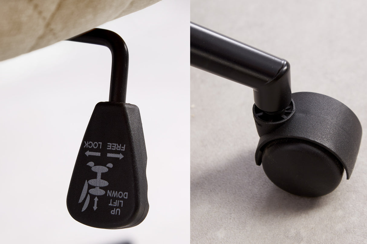 Bürostuhl EUPHORIA 47-56cm Samt champagner greige