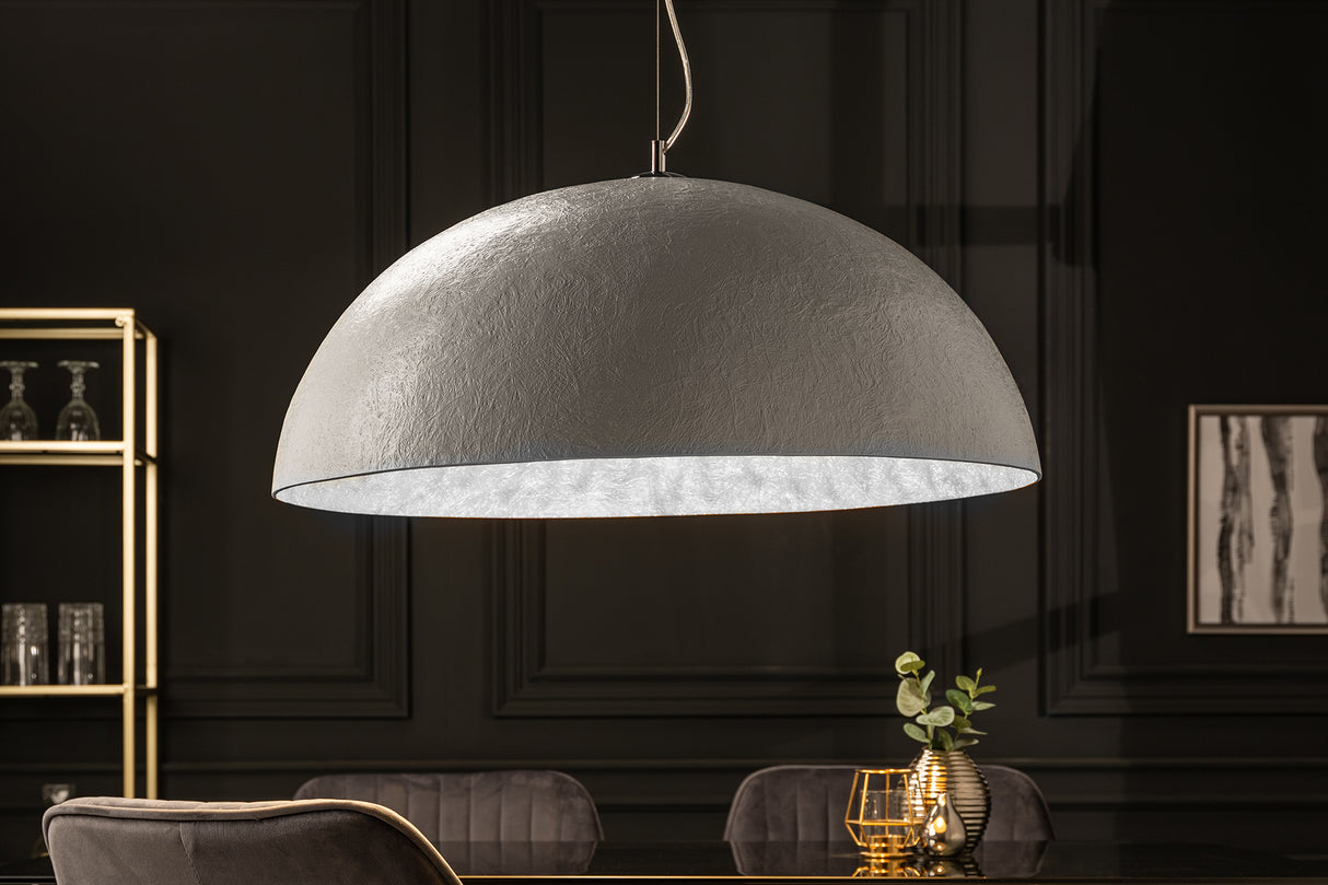 Pendant lamp GLOW 70cm fibre glass white silver