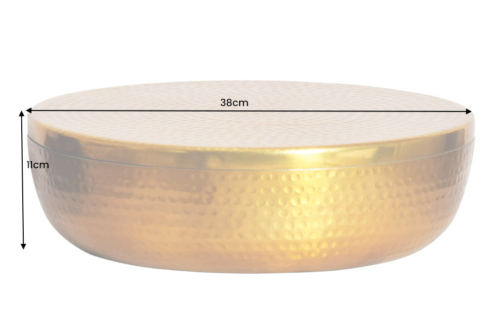 Bowl ORIENT with lid 40cm aluminum gold