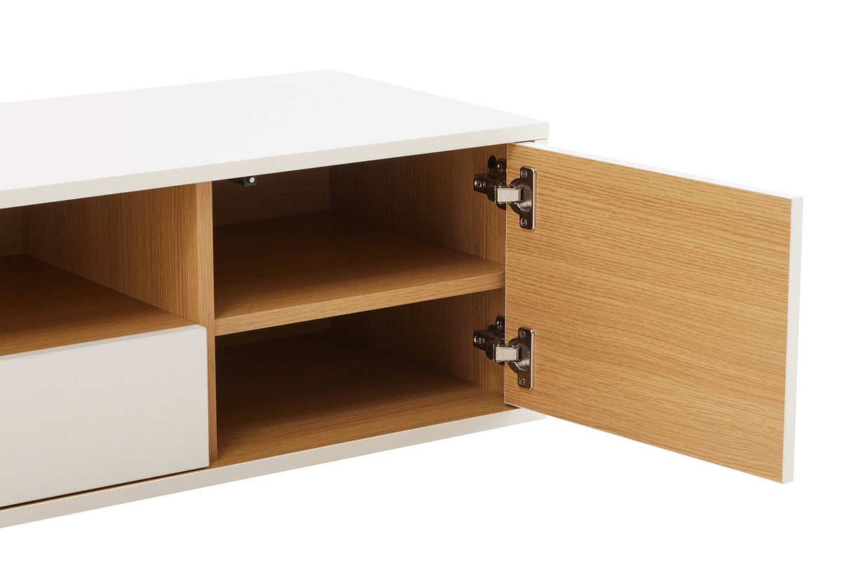 TV-Board LOFT 150cm hanging white natural