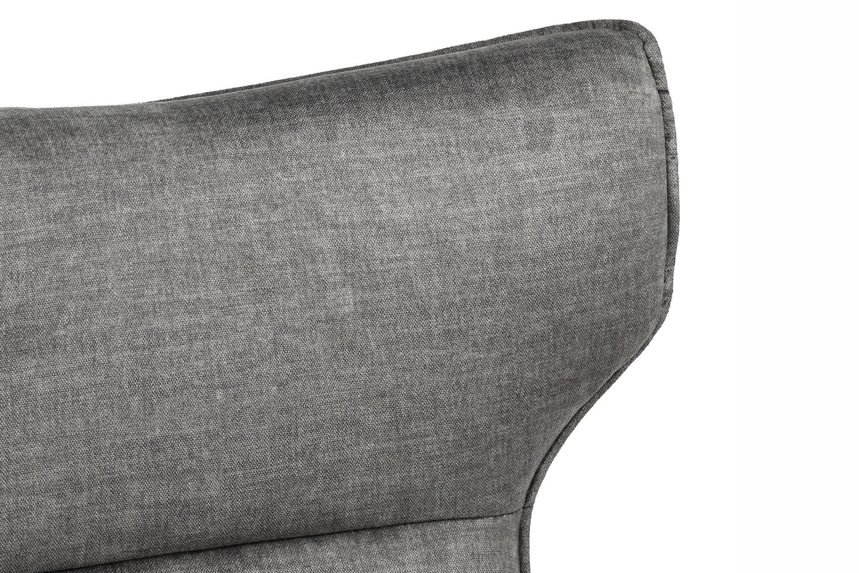 Sessel VOGUE 360° drehbar Samt grau mit schwarzem Metallgestell