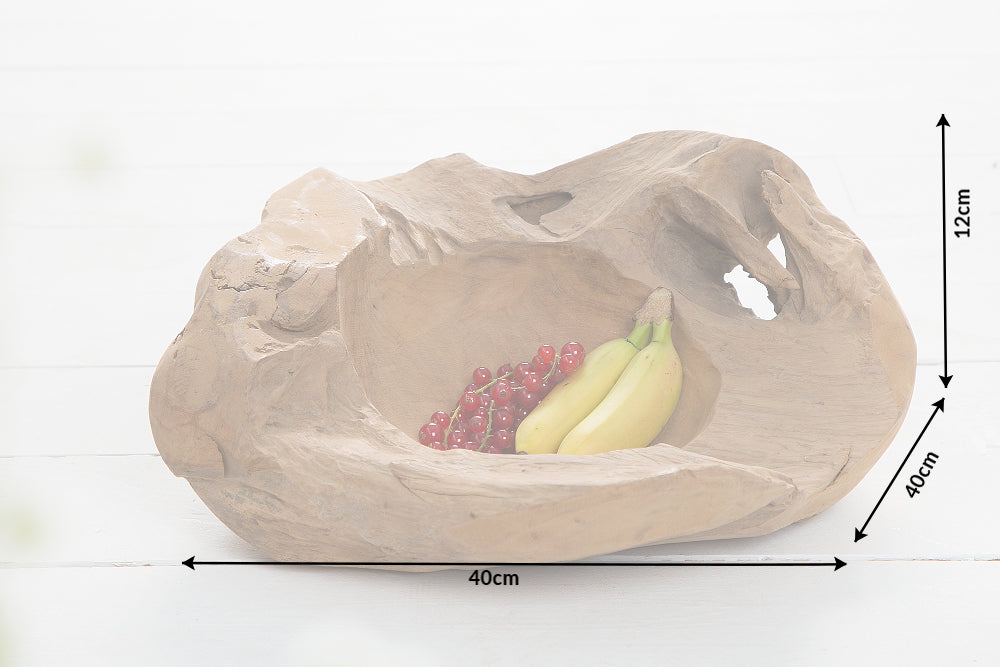 Root wood bowl 40cm teak wood natural