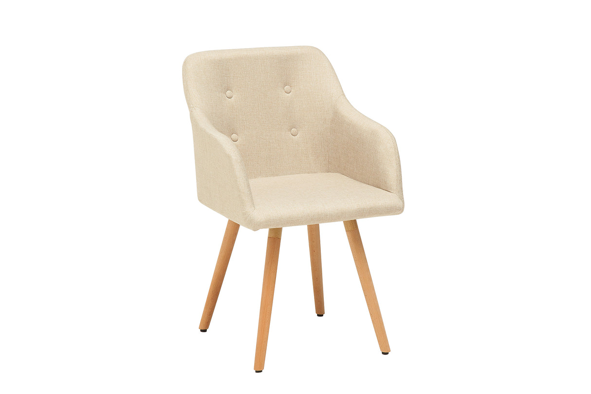 Chair SCANDINAVIA with armrests structured fabric natural