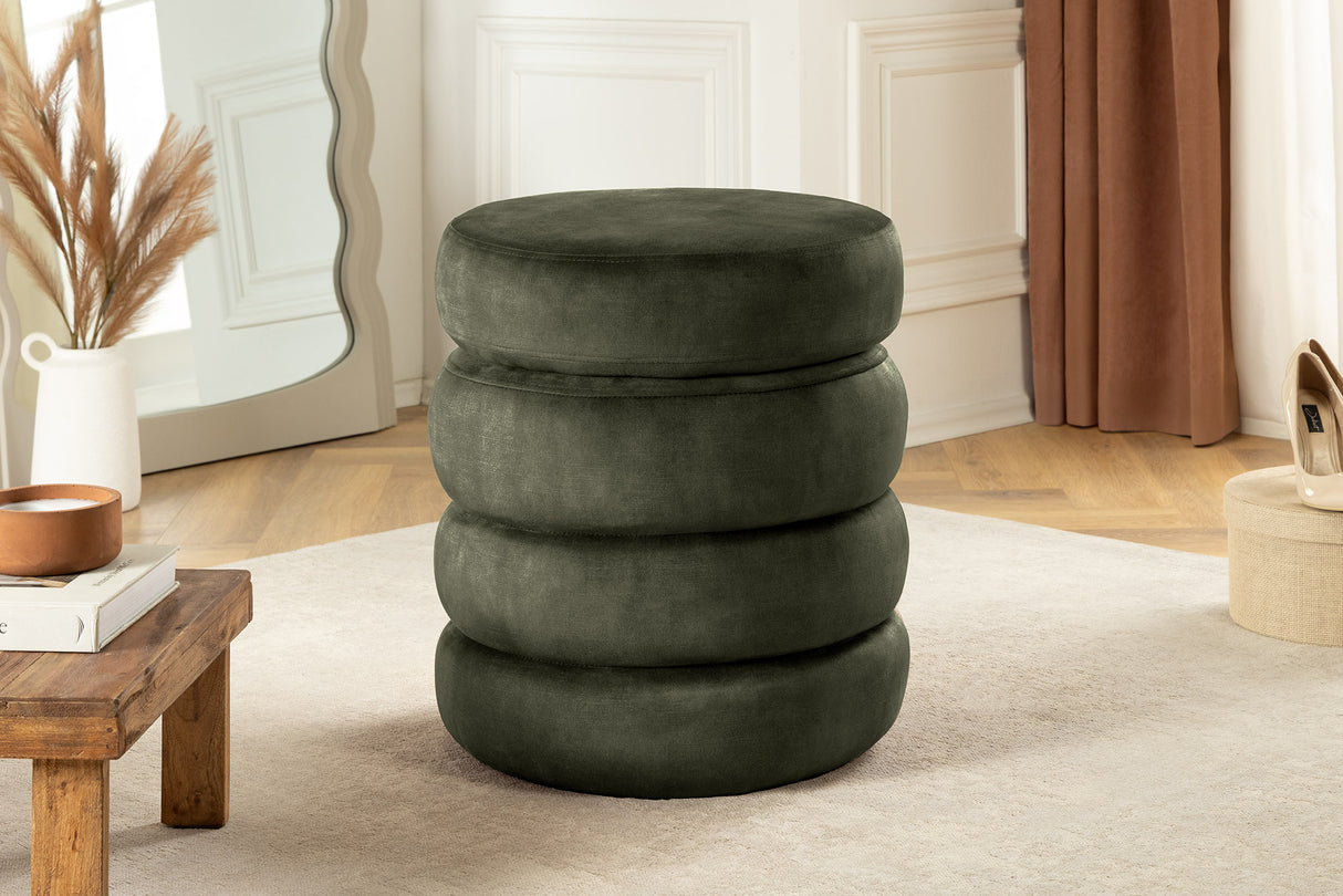 Stool VOQUE 50cm velvet green w/ storage space