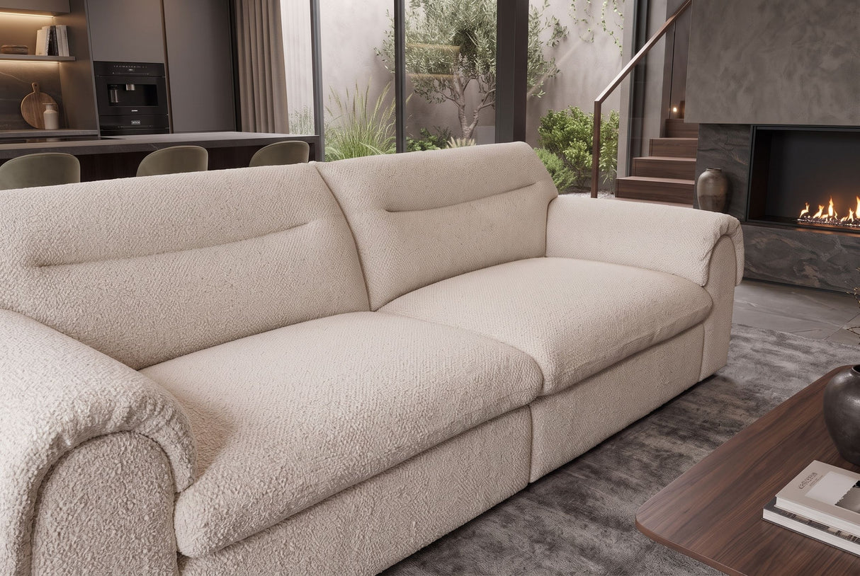 Sofa SIXTH SENSE 210cm 3-seater bouclé beige