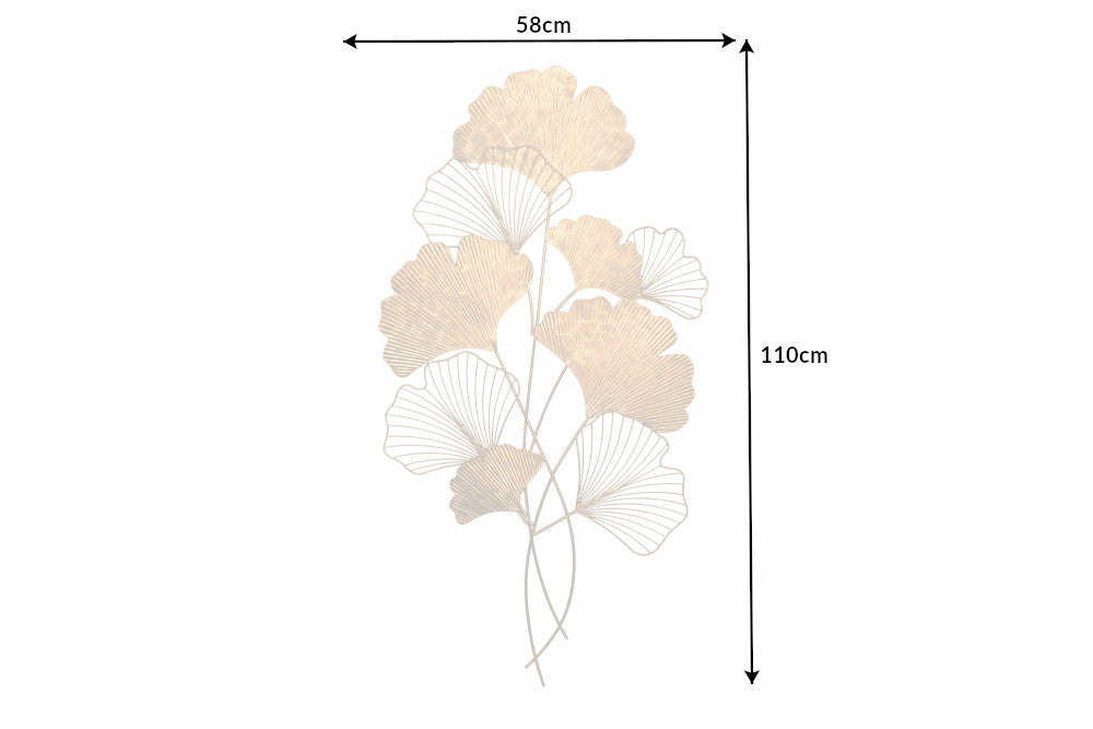 Wanddekoration GINKGO 110cm gold