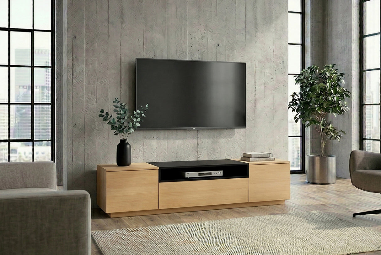 TV-Platte LOFT 160 cm naturschwarz