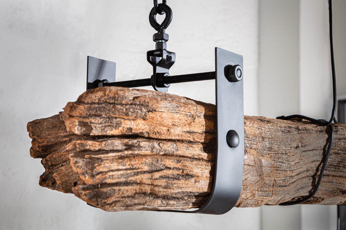Pendelleuchte BARRACUDA 152cm für 5 Glühbirnen Recyclingholz