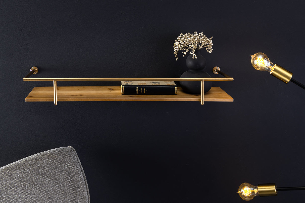 Wall shelf HERITAGE 75cm iron nature pinewood