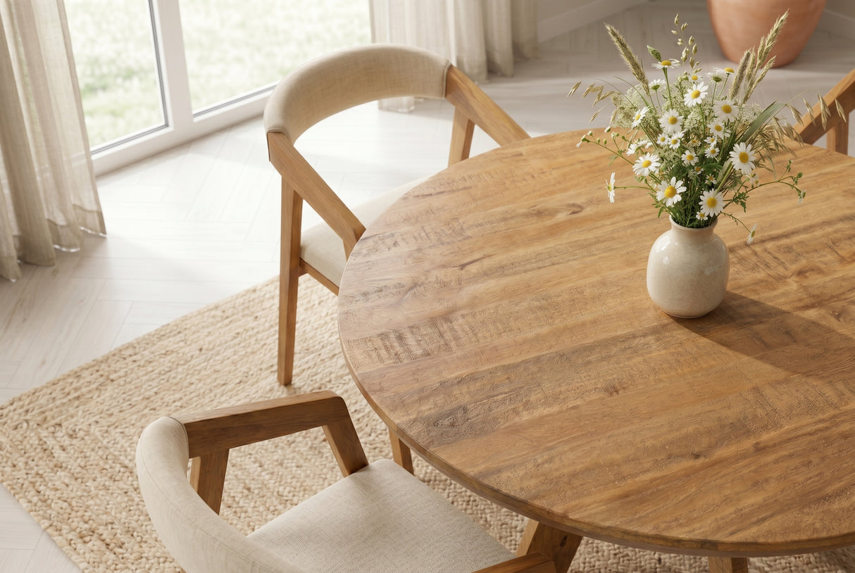 Esstisch ART WOOD Ø 120cm rund Mangoholz naturbraun