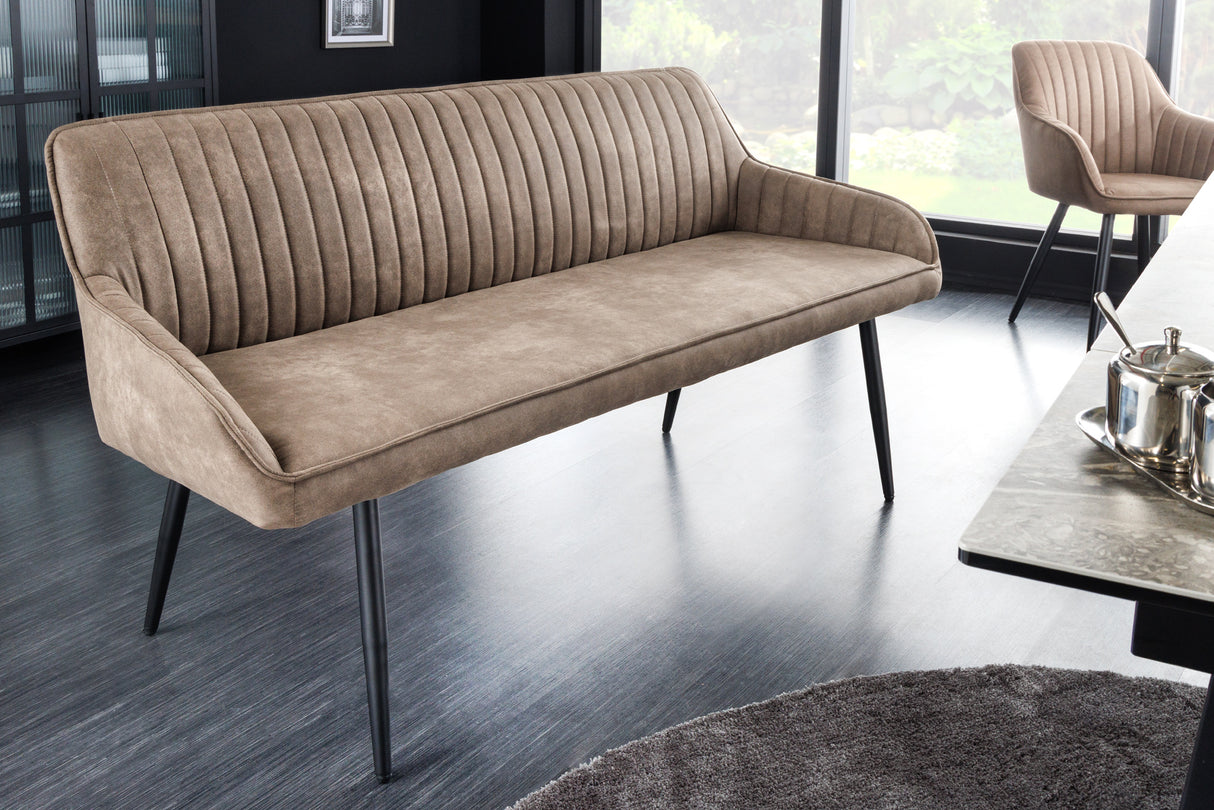 Bench TURIN 160cm microfibre taupe