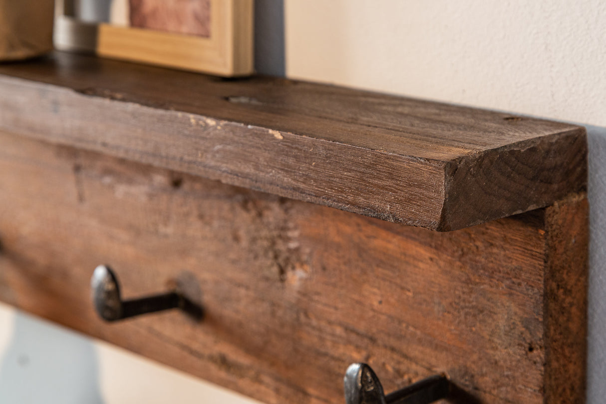 Wall coatrack HEMINGWAY 60cm recycled massive wood