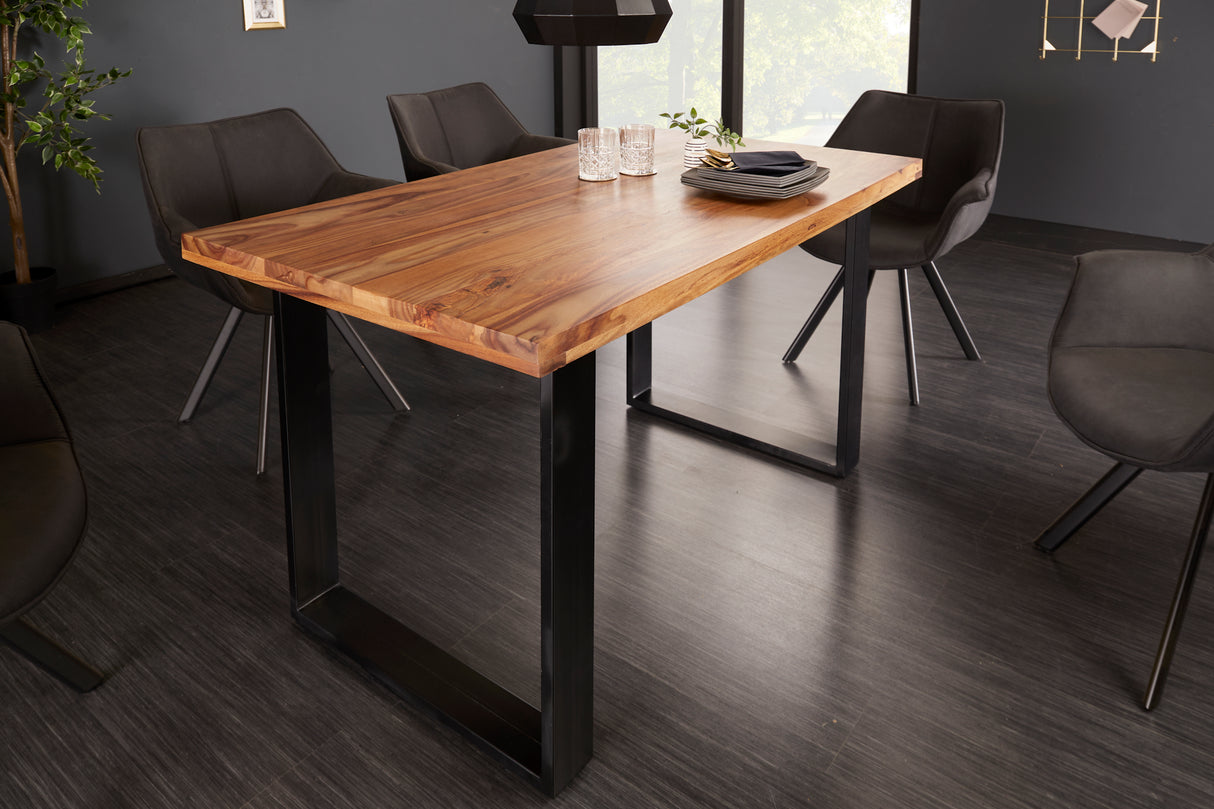 Esstisch IRON CRAFT 120cm U-Beine Sheesham Holz
