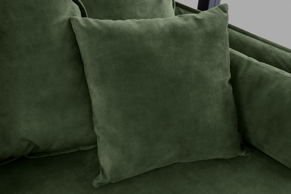 Sofa HEAVEN 200cm 3-Sitzer Federkern abnehmbarer Bezug Samt dunkelgrün