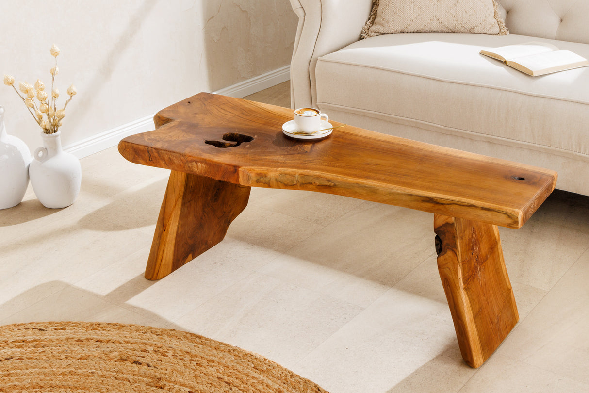 Bench ROOT 100cm teak wood natural brown