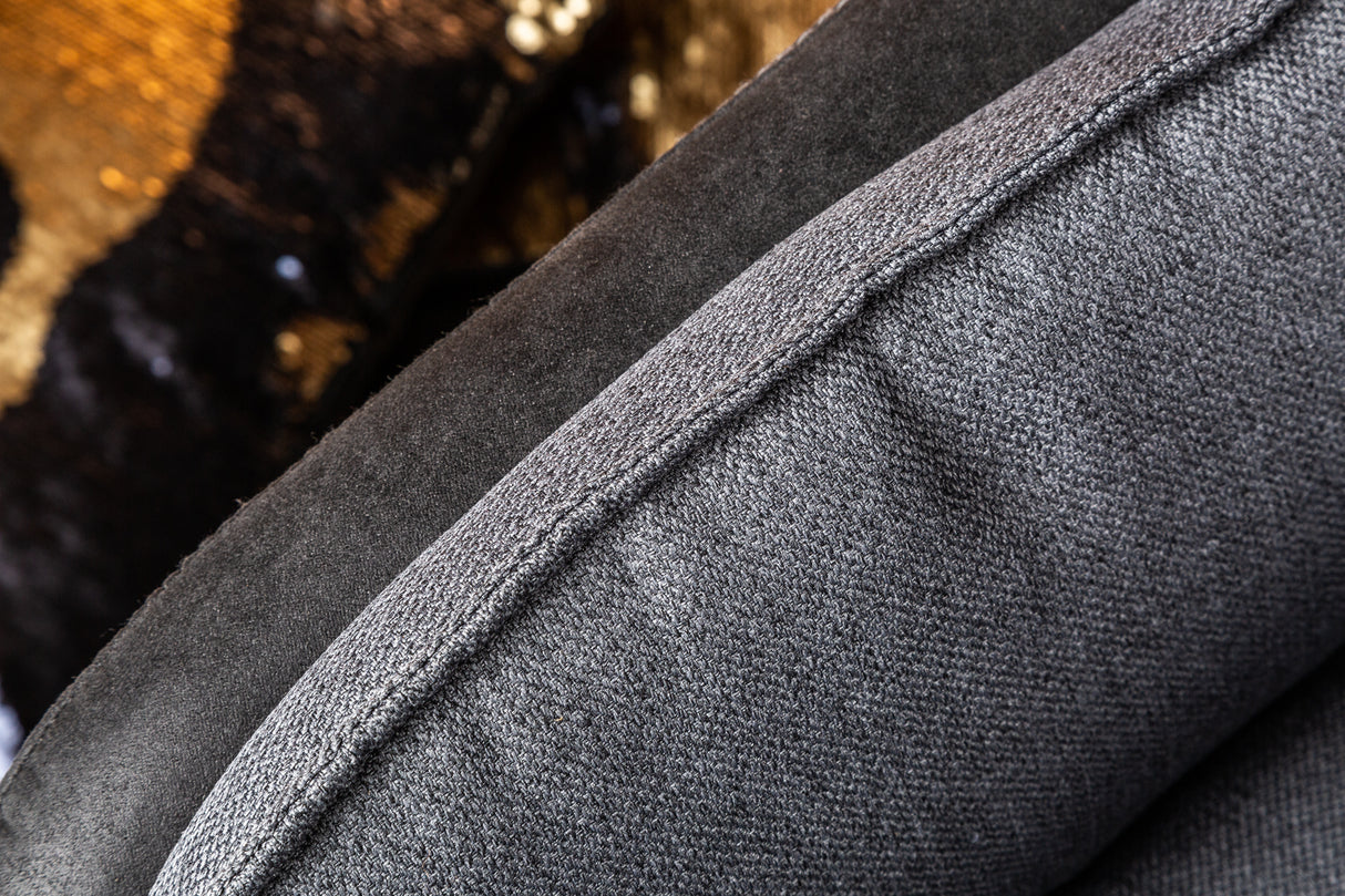 Drehsessel LOUNGER 180° mit Armlehnen Mikrofaser grau anthrazit