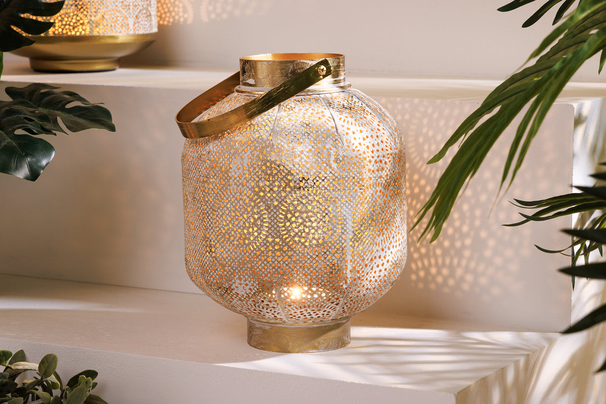 Lantern ORIENT 25cm antique gold