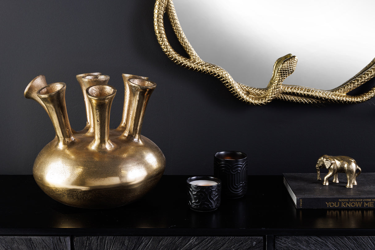 Vase KIYA 30cm gold 7 mit Blumenöffnungen