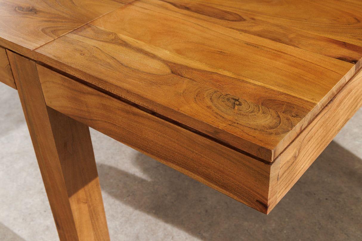 Dining table PURE 120-200cm extendable acacia wood 95mm natural honey finish