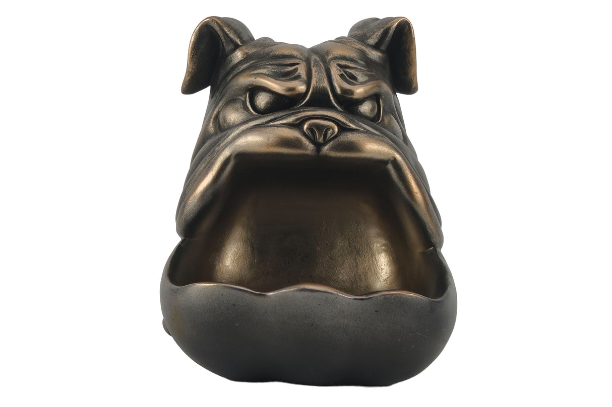 Decoration sculpture BULLDOG 30cm bronze with storage compartment
