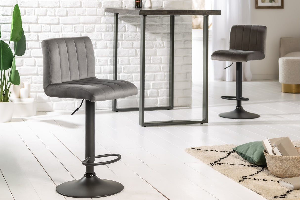 Barhocker PORTLAND 88-109cm samtgrau