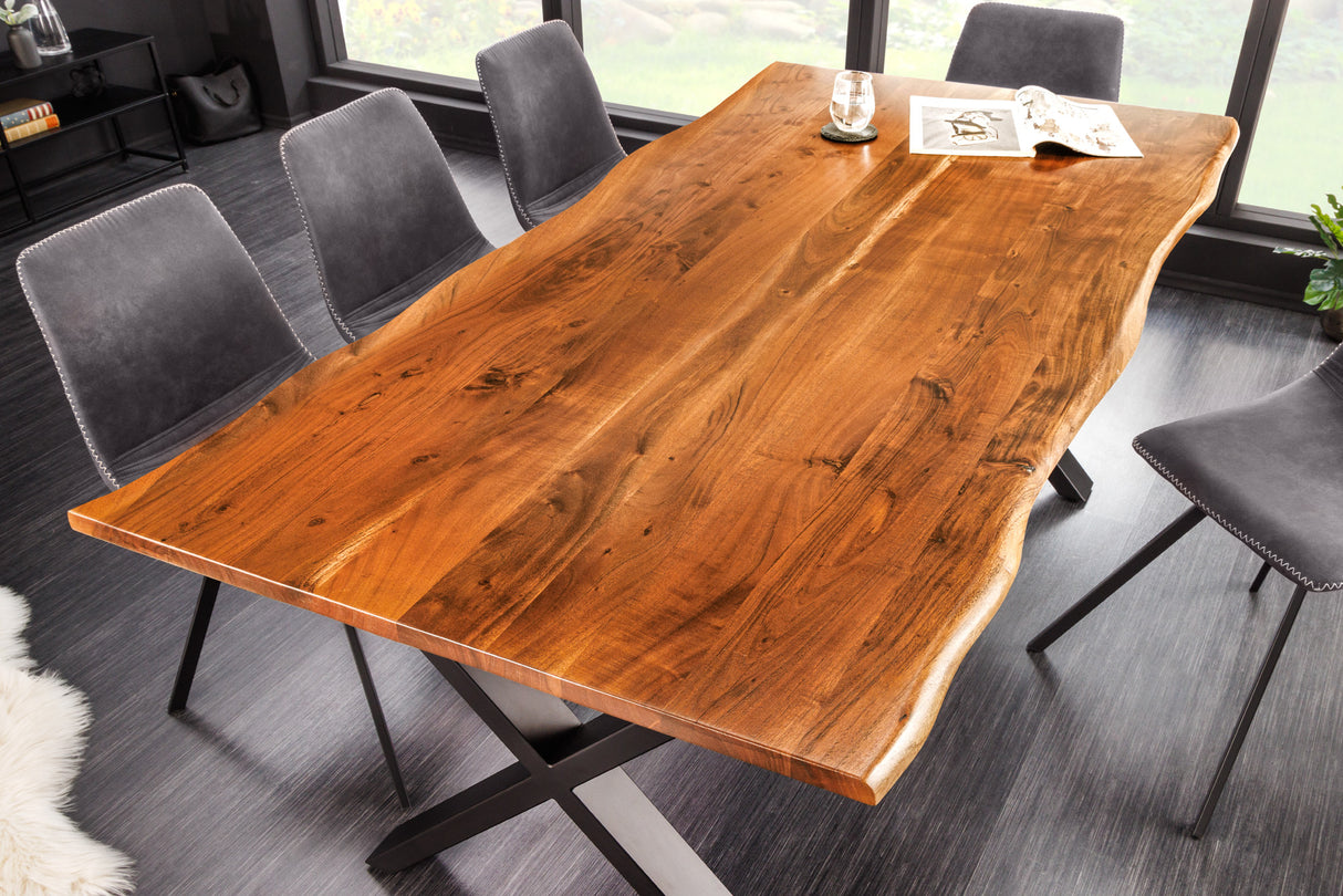 Dining table MAMMUT 180cm X-legs 26mm acacia wood natural