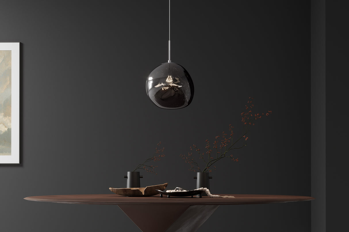 Pendelleuchte LIQUID DIAMOND 35cm Glas Rauchoptik