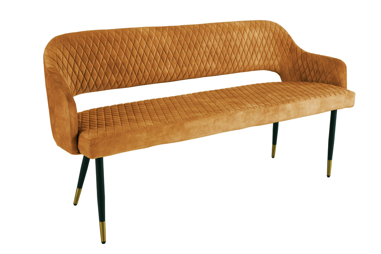 Bank PARIS 160cm Samt senfgelb