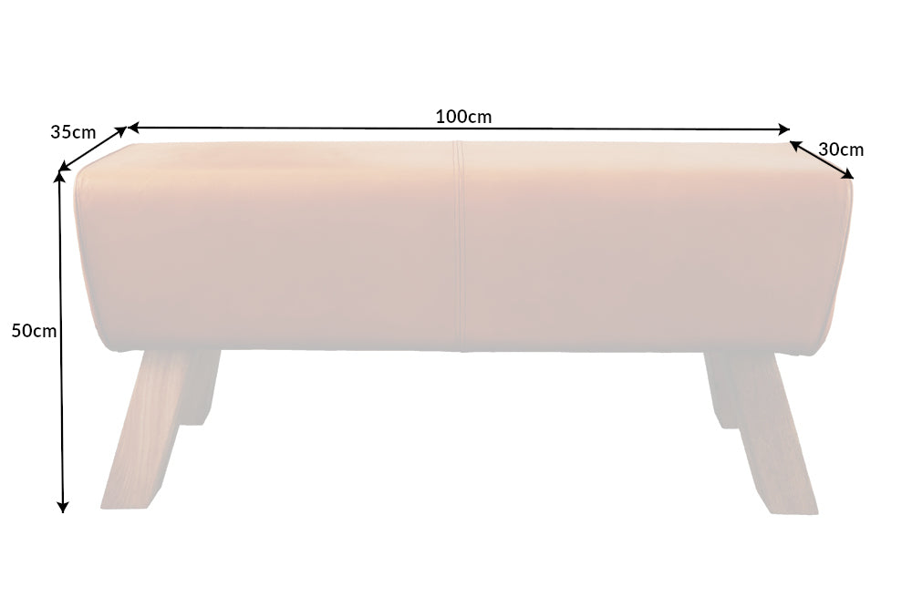 Sitzbank TURNBOCK 100cm Echtleder cognac braun