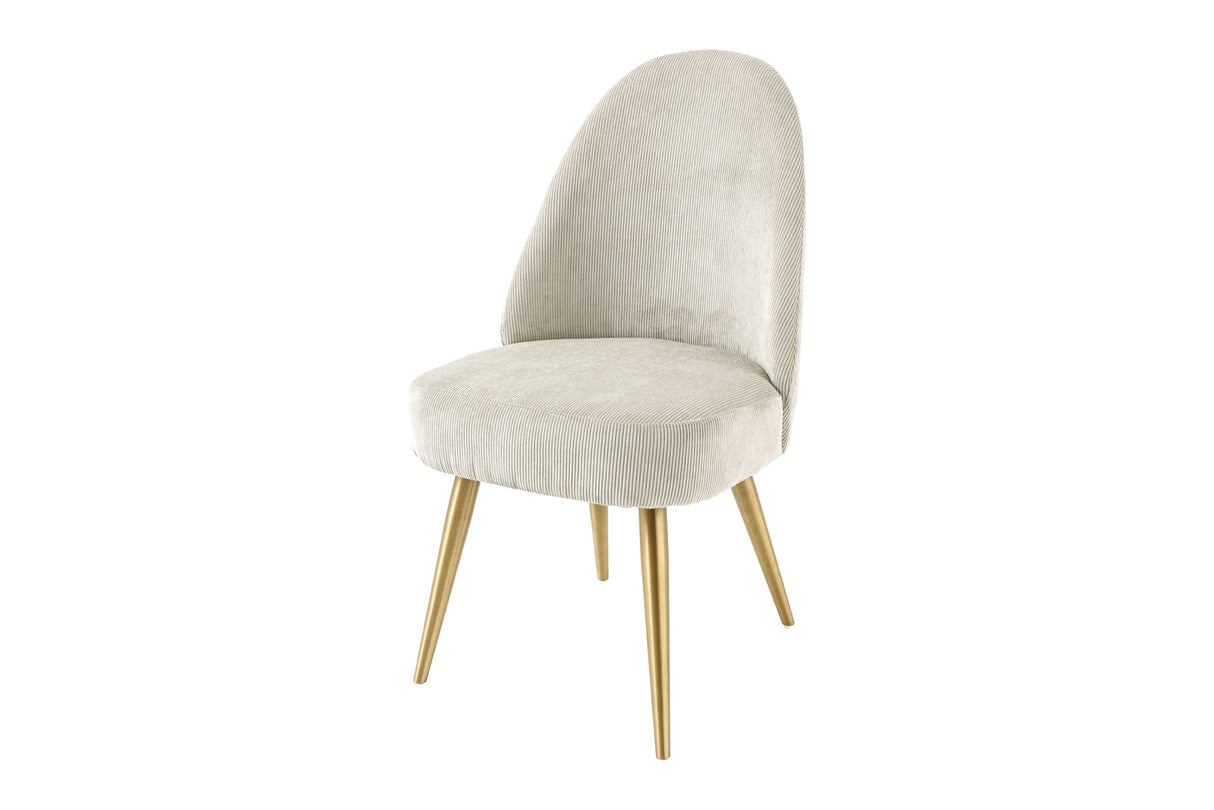 Chair MIA CASA cord beige metal legs champagne gold