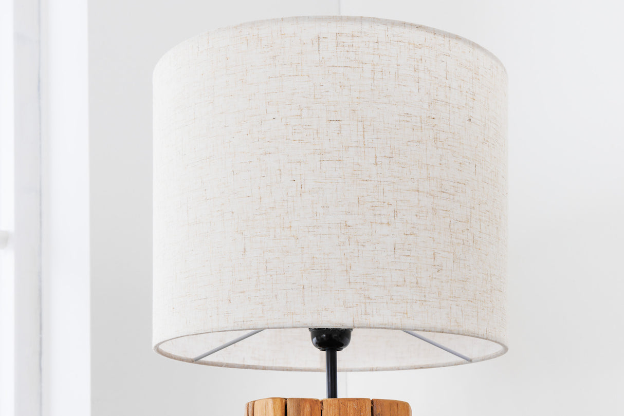 Lampenschirm 30x23x30cm Naturleinen für Tischlampe