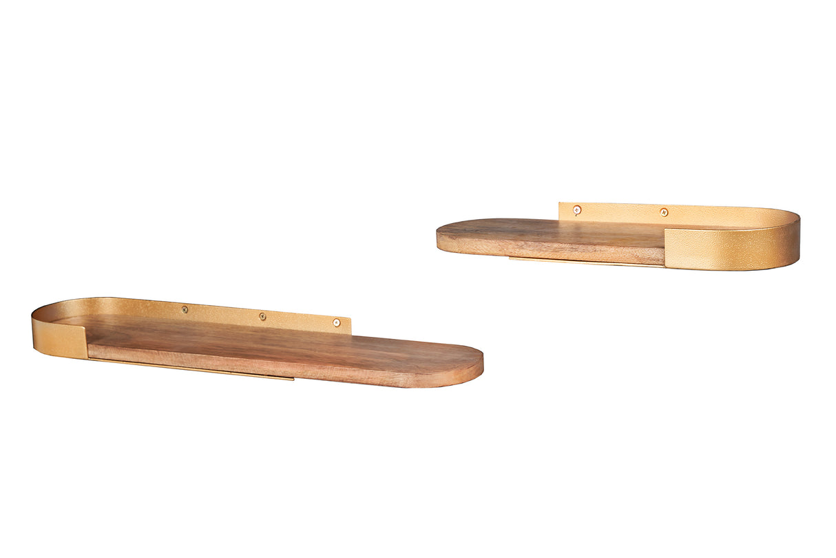 Wall shelf PURE NATURE 40-60cm set of 2 mango wood