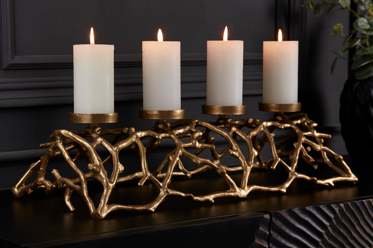 Candleholder ABSTRACT 60cm 4 flames gold