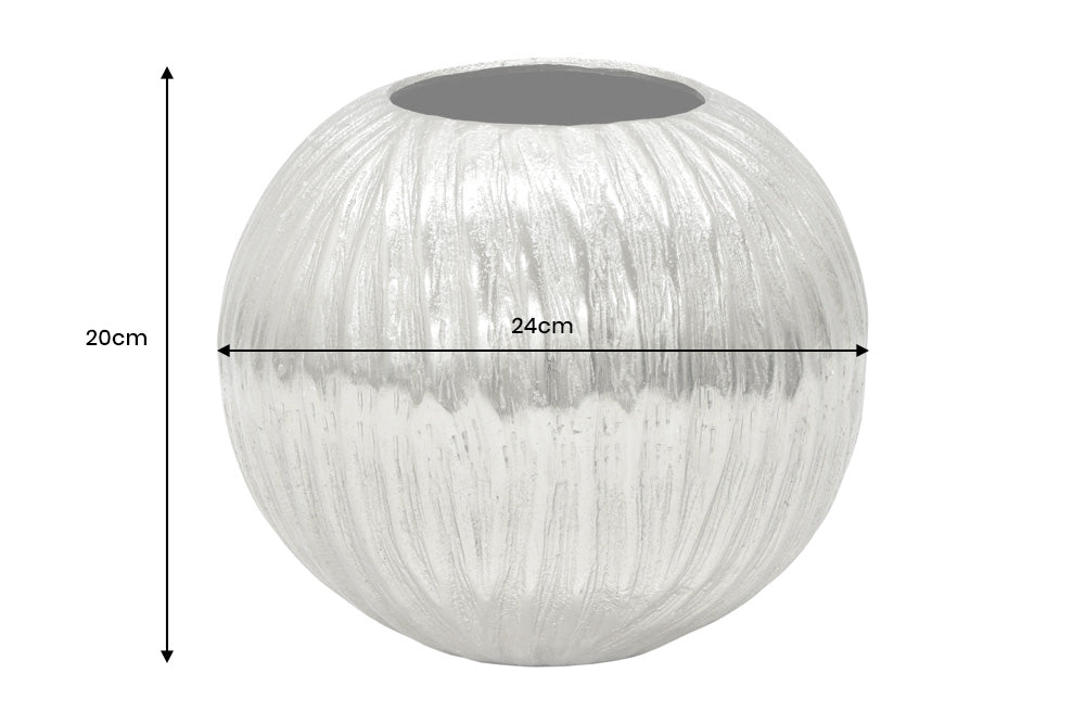 Deko-Vase ELEGANCE 20cm mit Hammerschlag-Effekt Silber