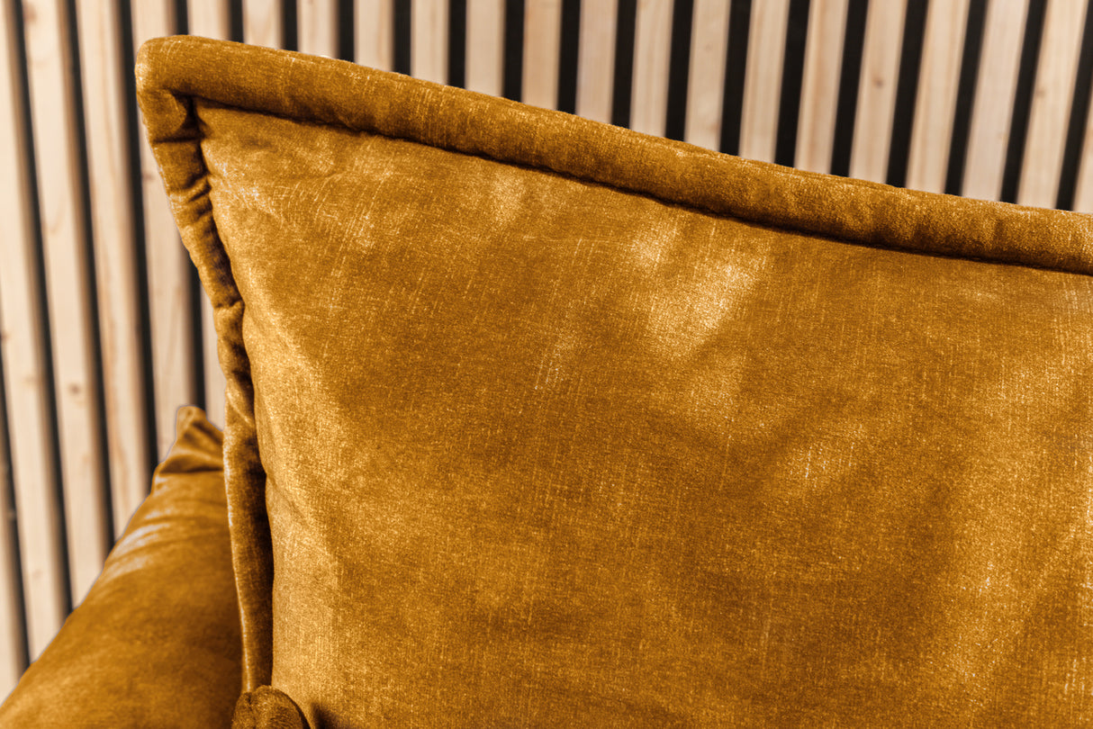 Sofa bed APARTMENT 215cm 3-seater velvet mustard yellow