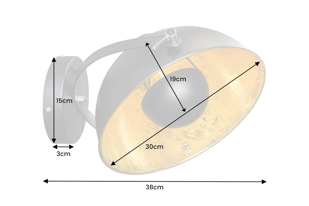 Wall lamp STUDIO 40cm black gold