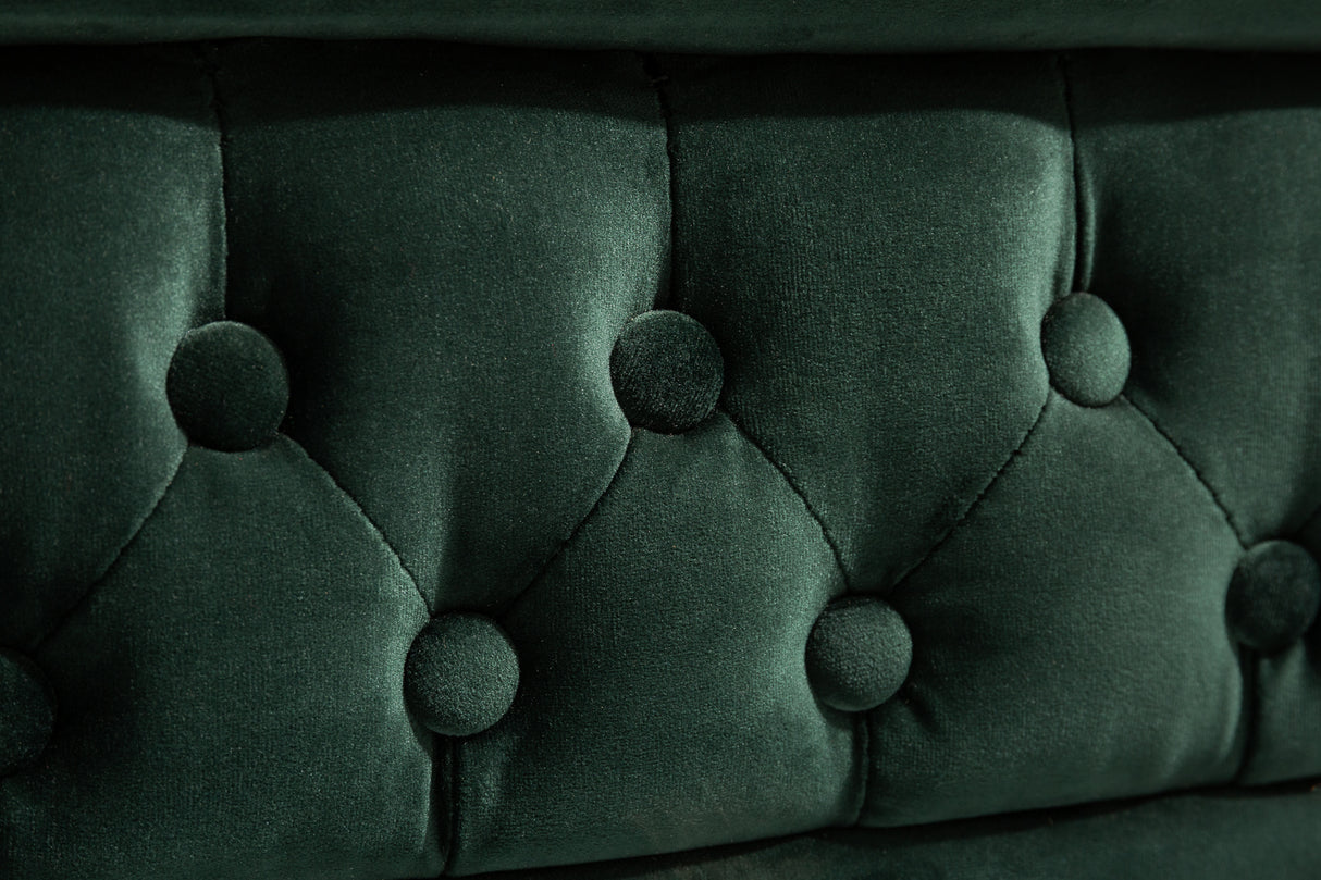 Sofa CHESTERFIELD 3-seater velvet emerald green