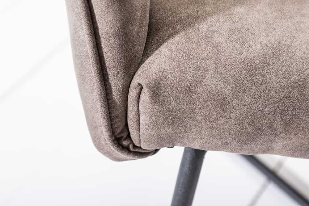 Stuhl LOFT mit Armlehnen Strukturstoff Vintage Taupe