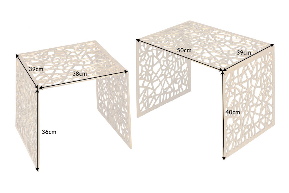 Coffee table ABSTRACT set of 2 gold