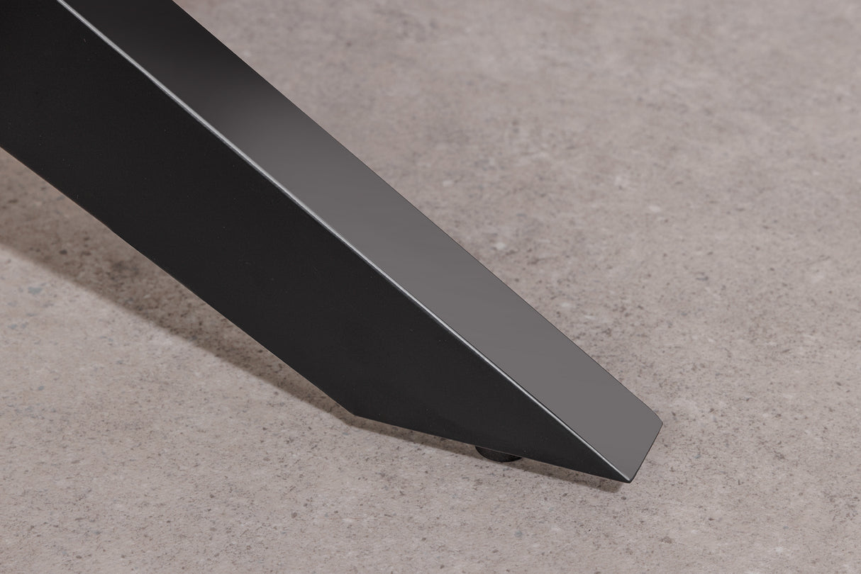 Dining table ZEUS 200cm natural oak wood look w/ black metal frame