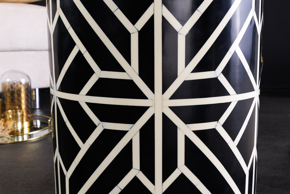 Side table HARMONY NATURE 45cm black white