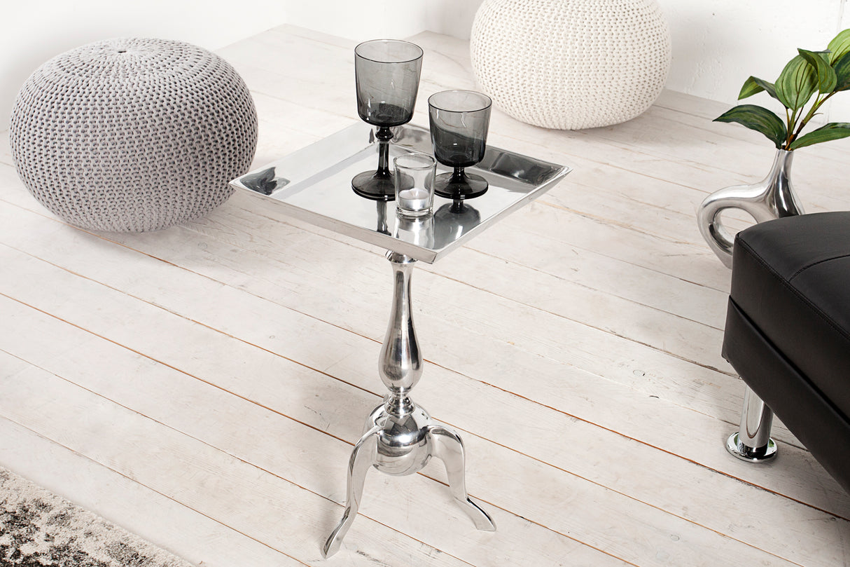 Beistelltisch JARDIN 55cm quadratisch Aluminium silber