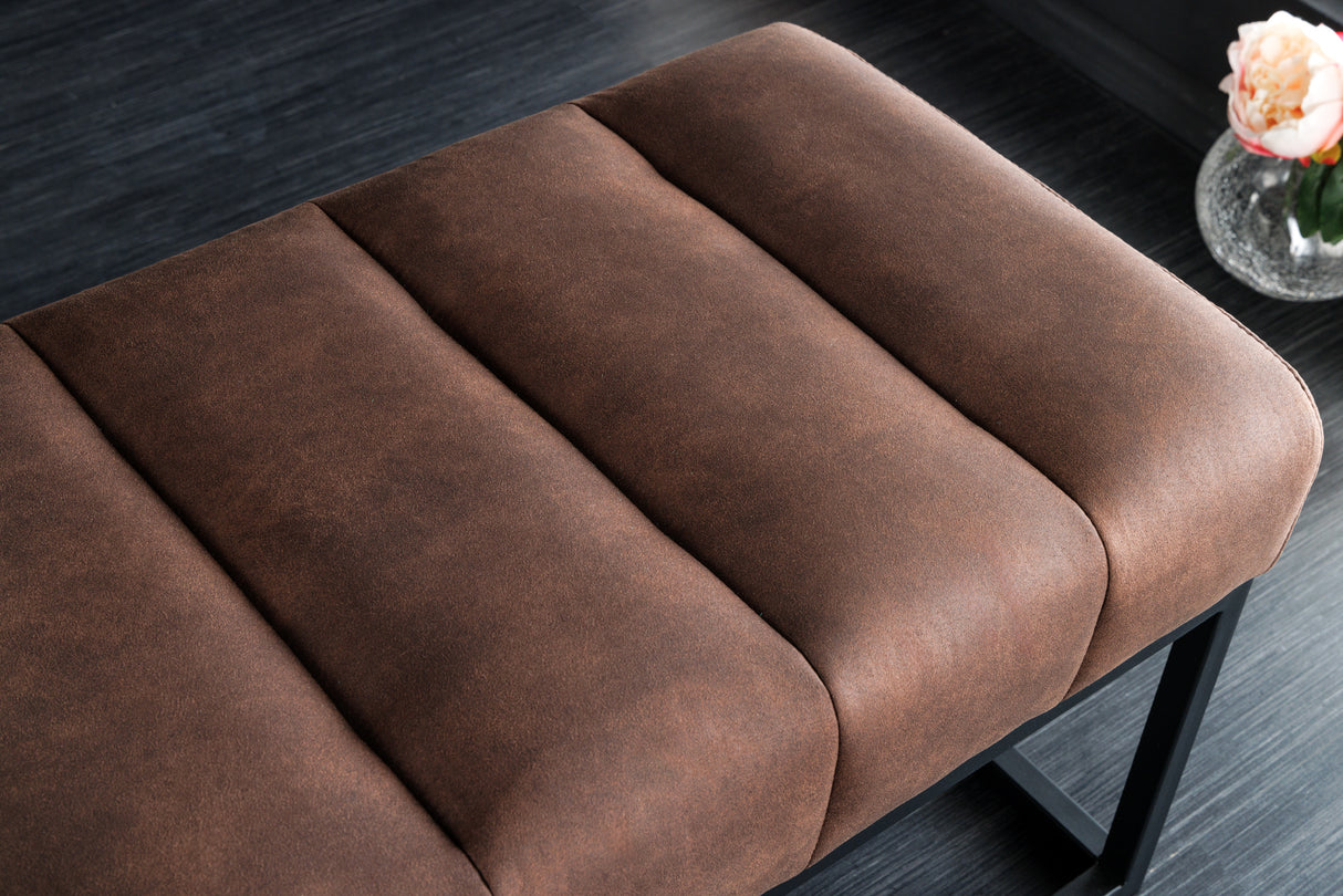 Bench PETIT BEAUTÉ 110cm microfibre antique brown
