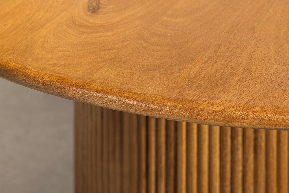 Esstisch TRES CHIC Ø 120cm rund Mangoholz braun mit Stauraum