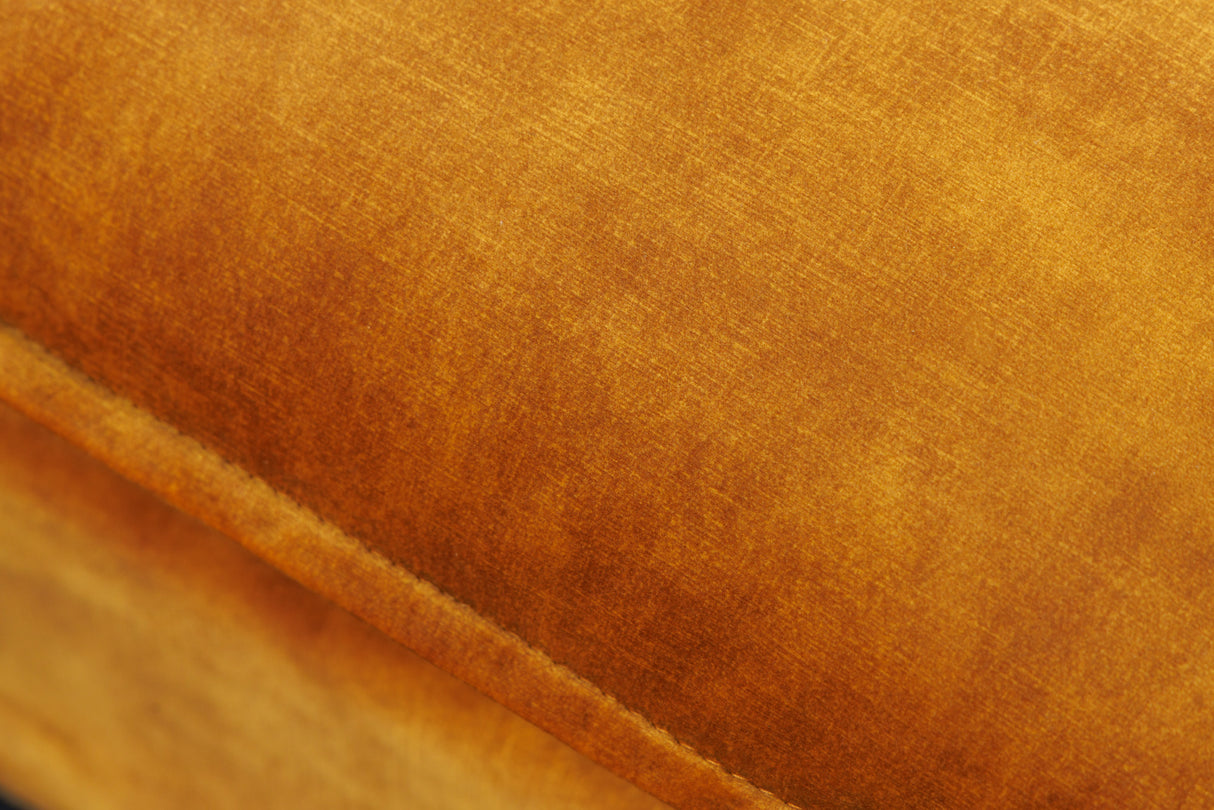 Stool HEAVEN 100cm removable cover textured velvet mustard yellow