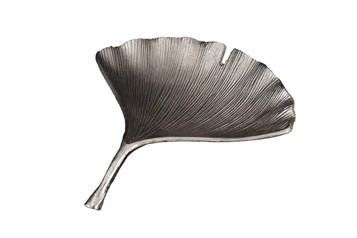 Decoration bowl GINKGO 42cm silver
