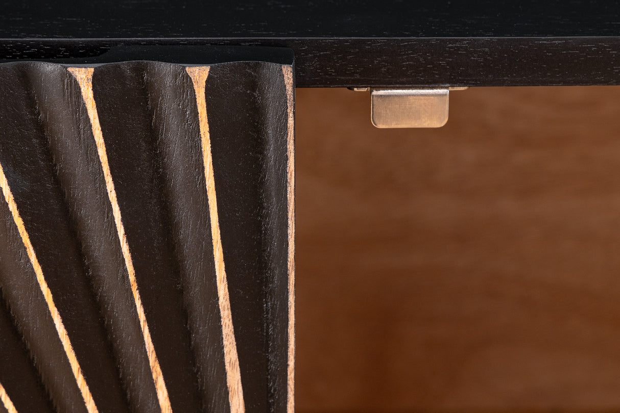 Sideboard SOLARIS 180cm 3D Mango Schwarz Gold