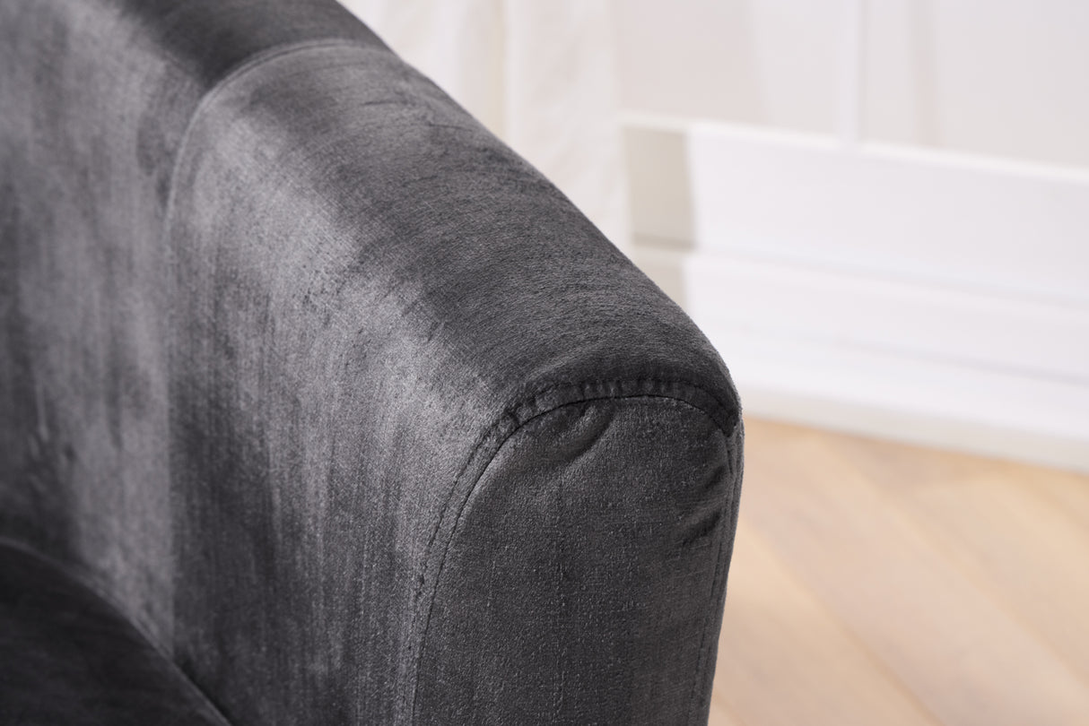 Armchair HEMINGWAY velvet dark grey